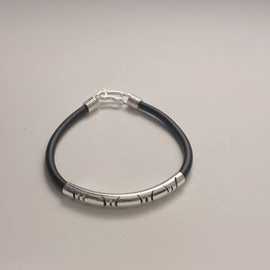 NWT Black leather latch closure bracelet